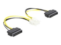 Bild von DELOCK Stromkabel 2 x SATA 15 Pin Stecker zu 8 Pin EPS Stecker 15cm