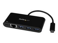 Bild von STARTECH.COM USB-C auf Ethernet Adapter mit 3 Port USB 3.0 Hub und Stromversorgung - USB-C GbE Adapter mit USB Hub und 3 USB A Ports