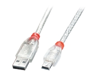 Bild von LINDY USB 2.0 Kabel A/Mini-B, transparent, 3m USB High Speed