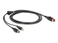 Bild von DELOCK PoweredUSB Kabel Stecker 24 V > USB Typ-B Stecker + Hosiden Mini-DIN 3 Pin Stecker 2 m für POS Drucker und Terminals