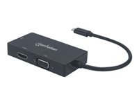 MANHATTAN 152983 Manhattan Konwerter adapter USB-C 3.1 na HDMI / DVI / VGA M/F 4K 1080p czarny