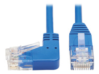 EATON Left-Angle, Cat6, Gigabit Molded, Slim UTP Ethernet Cable, RJ45, Left-Angle, M to RJ45 M, Blue, 2 ft. 0.61 m