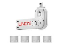 Bild von LINDY USB Portschloesser 4xWEISS+key. 4 Schloesser mit 1 Schluessel