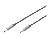 Bild von DIGITUS AUX Audio Cable Stereo 3,5mm 3m Aluminum Housing Gold platedwith NYLON Jacket