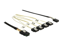 Bild von DELOCK Kabel Mini SAS SFF-8087 > 4xSATA 7 Pin + Sideband 0,5m Metall