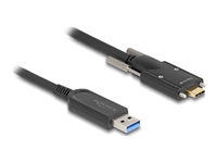 Bild von DELOCK Aktives Optisches Kabel USB 10 Gbps Typ-A Stecker zu USB Type-C Stecker mit Schrauben seitlich 5m