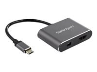 Bild von STARTECH.COM USB-C Multiport Adapter - HDMI oder Mini DisplayPort - 4K 60Hz - 2-in-1 USB Typ C Display/Monitor Adapter