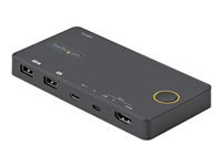 Bild von STARTECH.COM 2 Port Hybrid USB-A + HDMI USB-C KVM-Switch Einzelner 4K 60Hz HDMI 2.0 Monitor Kompakter Desktop und/oder Laptop KVM