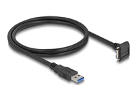 Bild von DELOCK USB 5 Gbps Kabel USB Typ-A Stecker gerade zu USB Micro-B Stecker 90 nach unten gewinkelt mit Schraubenabstand 18mm 1m schwz