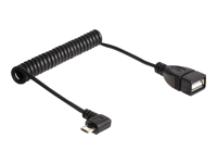 Bild von DELOCK Kabel USB micro-B St 90G gew. > USB-A Bu OTG Spiralkabel