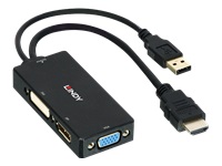 Bild von LINDY HDMI an DP/DVI/VGA Konverter Unterstuetzt Aufloesungen bis Ultra HD 4K (DisplayPort) und Full HD (DVI-D und VGA)