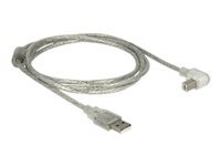 Bild von DELOCK Kabel USB 2.0 A Stecker > USB 2.0 B Stecker 90G gewinkelt unten 1,5 m transparent