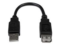 Bild von STARTECH.COM USB 2.0 Verlängerung 15cm - USB-A Verlängerungskabel Stecker auf Buchse - Schwarz