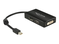 Bild von DELOCK Adapterkabel mini DisplayPort Stecker > 1 x DisplayPort + 1 x HDMI + 1 x DVI 24+1 schwarz