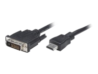 Bild von TECHLY Anschlusskabel HDMI zu DVI-D schwarz Stecker 19pol. auf DVI-D Stecker 24+1 mit Goldkontakten geschirmt 1m