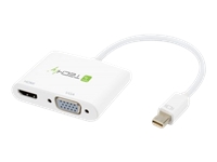 Bild von TECHLY Adapter Mini DisplayPort Stecker auf HDMI und VGA Buchse weiss