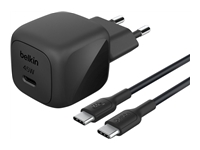 BELKIN 45W USB PD Wall Charger with PPS BLK w/ 1m 3aMP PVC C-C Cable