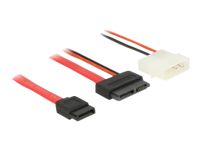 Bild von DELOCK Kabel Slim SATA Buchse > SATA 7 Pin + 2 Pin Strom Stecker 15 cm