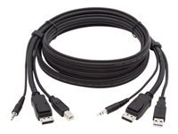 Bild von EATON TRIPPLITE DisplayPort KVM Cable Kit 3 in 1 - 4K DisplayPort USB 3,5mm Audio 3xM/3xM 4:4:4 6 ft. 1,83m Black