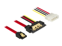 Bild von DELOCK Kabel SATA 6 Gb/s 7 Pin Buchse + Molex 4 Pin Strom Stecker > SATA 22 Pin Buchse gerade Metall 30 cm