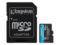 Bild von KINGSTON 64GB microSDXC Canvas Go Plus 170R A2 U3 V30 Card + ADP