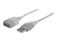 Bild von MANHATTAN Hi-Speed USB 2.0 Verlaengerungskabel 1,8m silver USB Typ A Stecker - USB Typ A Buchse Bis zu 480 Mbps