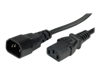 Bild von VALUE Stromkabel 1,8m schwarz IEC320 EN60320C14 m/w Netzstecker Apparate-Verbindungskabel