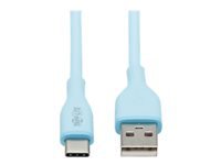 Bild von EATON TRIPPLITE Safe-IT USB-A to USB-C Antibacterial Cable USB 2.0 Ultra Flexible M/M Light Blue 6 ft. 1,8m