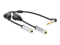 Bild von DELOCK Audio Splitter Klinkenstecker 3,5mm zu 2 x Klinkenbuchse 3,5mm 3 Pin + Lautstärkeregler gewinkelt