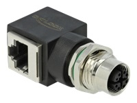 Bild von DELOCK Netzwerkadapter M12 8 Pin X-kodiert Buchse zu RJ45 Buchse