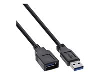 Bild von INLINE BULK 80er USB 3.2 Kabel Verlaengerung A Stecker Buchse schwarz 1m