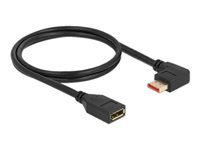 Bild von DELOCK DisplayPort Verlängerungskabel Stecker 90 links gewinkelt zu Buchse 8K 60 Hz 1 m