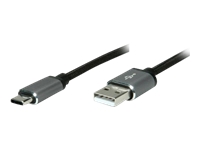 Bild von ROLINE USB 2.0 Kabel Typ C - Typ A ST/ST schwarz 0.8m