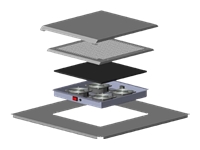 Bild von DIGITUS Dachlüftereinheit für IP 55 Netzwerk Schränke 800x800mm Dachlüfter 4 Lüfter Filter Grau