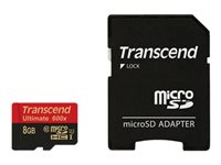 Bild von TRANSCEND Ultimate 8GB microSDHC UHS-I Class10 90MB/s MLC inkl. Adapter