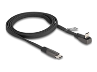 Bild von DELOCK USB 2.0 Flachbandkabel USB Type-C Stecker zu USB Type-C Stecker gewinkelt PD 3.0 60 W 1m schwarz