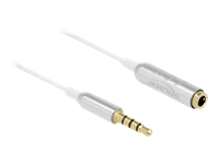 Bild von DELOCK Audio Verlängerungskabel Klinke 3,5mm 4 Pin Stecker zu Buchse Ultra Slim 0,5m weiss