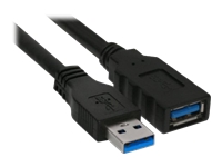 Bild von INLINE USB 3.0 Verlaengerung A Stecker an A Buchse schwarz 2m