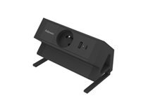 FELLOWES PRISE POUR BUREAU ÉLECTRIQUE TYPE E - NOIR Équipé de 1 x prise de courant 230v 1 x port USB-A 18w max et 1 x port USB-C