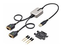 Bild von STARTECH.COM 60cm 24Zoll 2-Port USB auf Seriell Adapter COM-Retention,FTDI USB-A zu DB9 RS232 Kabel Wechselbare Schrauben/Muttern