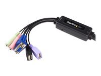 Bild von STARTECH.COM 2 Port VGA USB KVM Switch Kabel - Desktop Umschalter - 2048x1536 - 2xVGA /4x USB + 4x3,5mm Klinke
