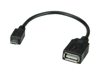 Bild von VALUE USB Kbl A-MicroB BU/ST OTG 0.15m