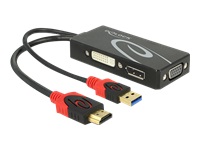 Bild von DELOCK Adapter HDMI Stecker > DVI / VGA / Displayport Buchse 4K schwarz