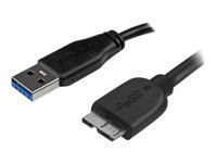 Bild von STARTECH.COM 15cm schlankes SuperSpeed USB 3.0 A auf Micro B Kabel - St/St - USB 3.0 Anschlusskabel - Schwarz