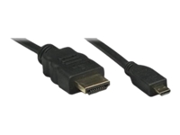 Bild von TECHLY HDMI High Speed mit Ethernet und Micro D Anschlusskabel 1m schwarz Anschluesse HDMI 19pol. Stecker auf Micro HDMI 19pol.