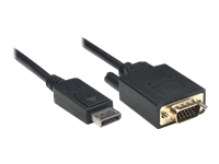 Bild von TECHLY DisplayPort Konverterkabel schwarz 1,8m  DisplayPort 20pol. Stecker auf VGA 15pol. Stecker vernickelter Steckverbinder