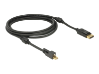 Bild von DELOCK Kabel mini Displayport 1.2 Stecker mit Schraube > Displayport Stecker 2m schwarz 4K