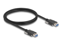 Bild von DELOCK USB 5 Gbps Kabel Typ-A Stecker zu Typ-A Stecker mit Schraubenabstand 22mm 1m schwarz