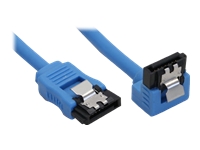 Bild von INLINE SATA 6Gb/s Kabel rund mit Lasche abgewinkelt blau 0,15m