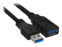 Bild von INLINE USB 3.0 Verlaengerung A Stecker an A Buchse schwarz 1m